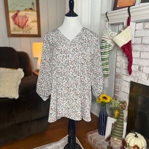 Floral V-Neck Women's Top